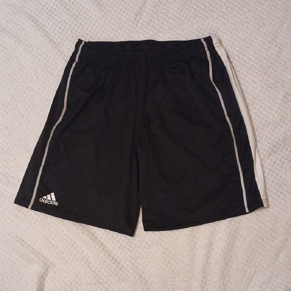 Adidas Men's Black and White Athletic Shorts